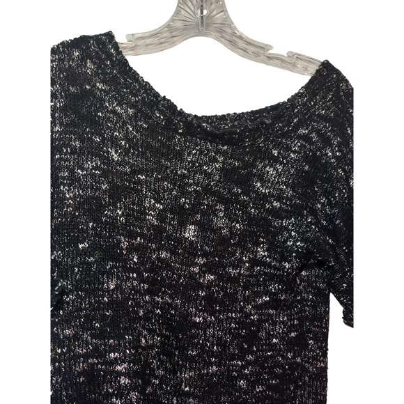 Sweater Project Sweater Short Sleeves Cuffed Pullover Knit Black Womens Large - Picture 6 of 9